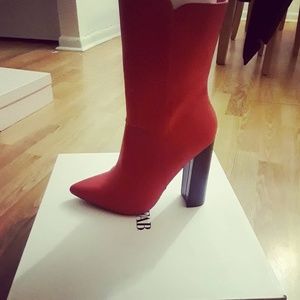 Red heeled boots